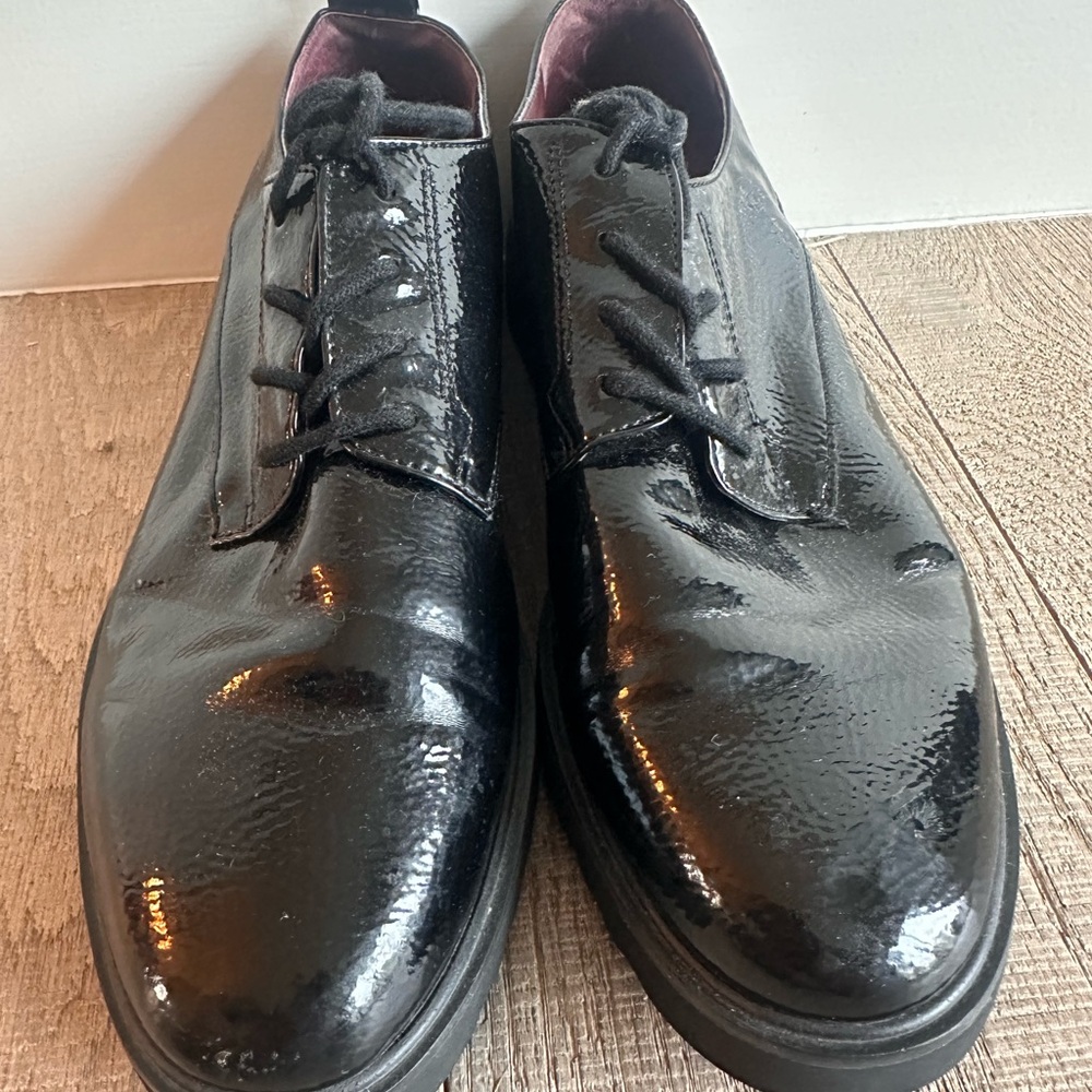 Franco Sarto Black Patent Leather Loafers